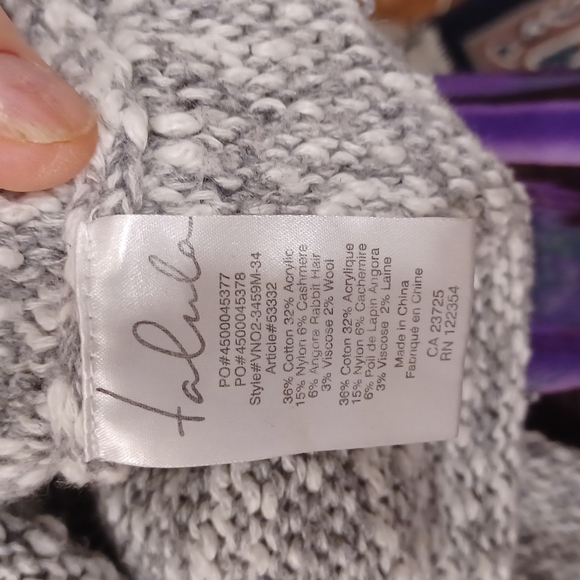 Talula "Azurelee" Cotton/Cashmere Blend Relaxed Fit Sweater- Sz. XS - Picture 16 of 16